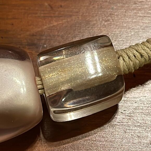 Chico’s pink odd shaped beads wire like necklace - Picture 5 of 6